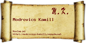 Modrovics Kamill névjegykártya